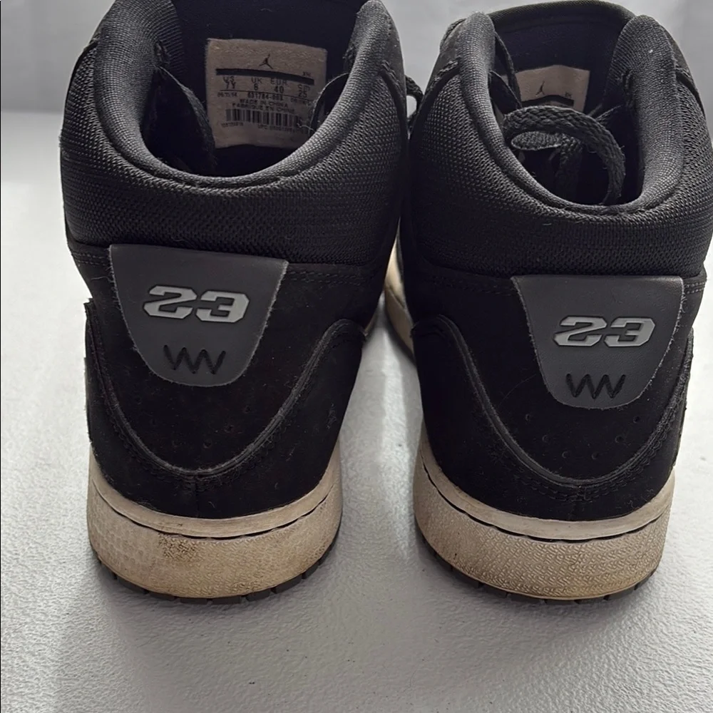 Boys Nike‎ Jordan Black High-Top Sneakers with Suede Finish